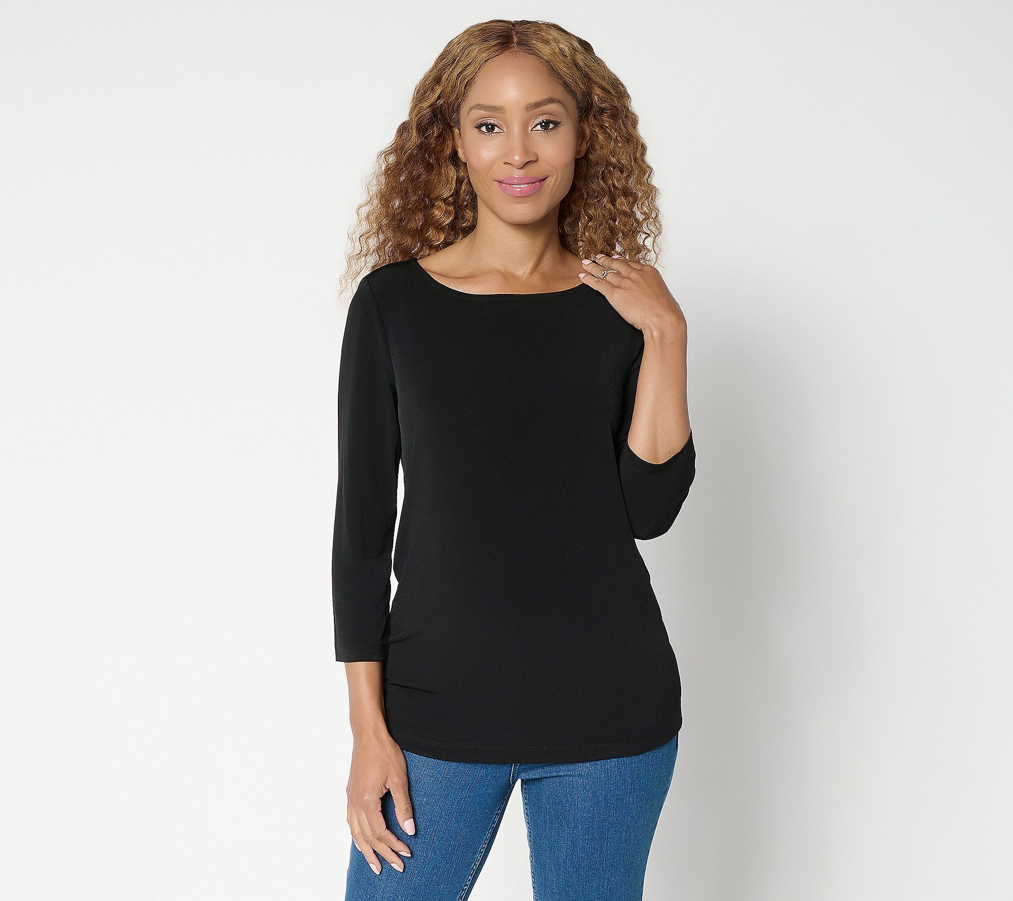 Sleek Essentials Liquid Knit Bateau Neck Top