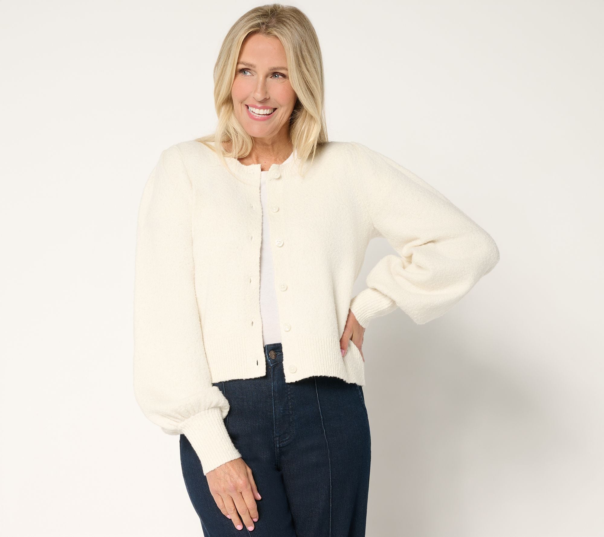 Pioneer Puff Sleeve Cardigan - Natural