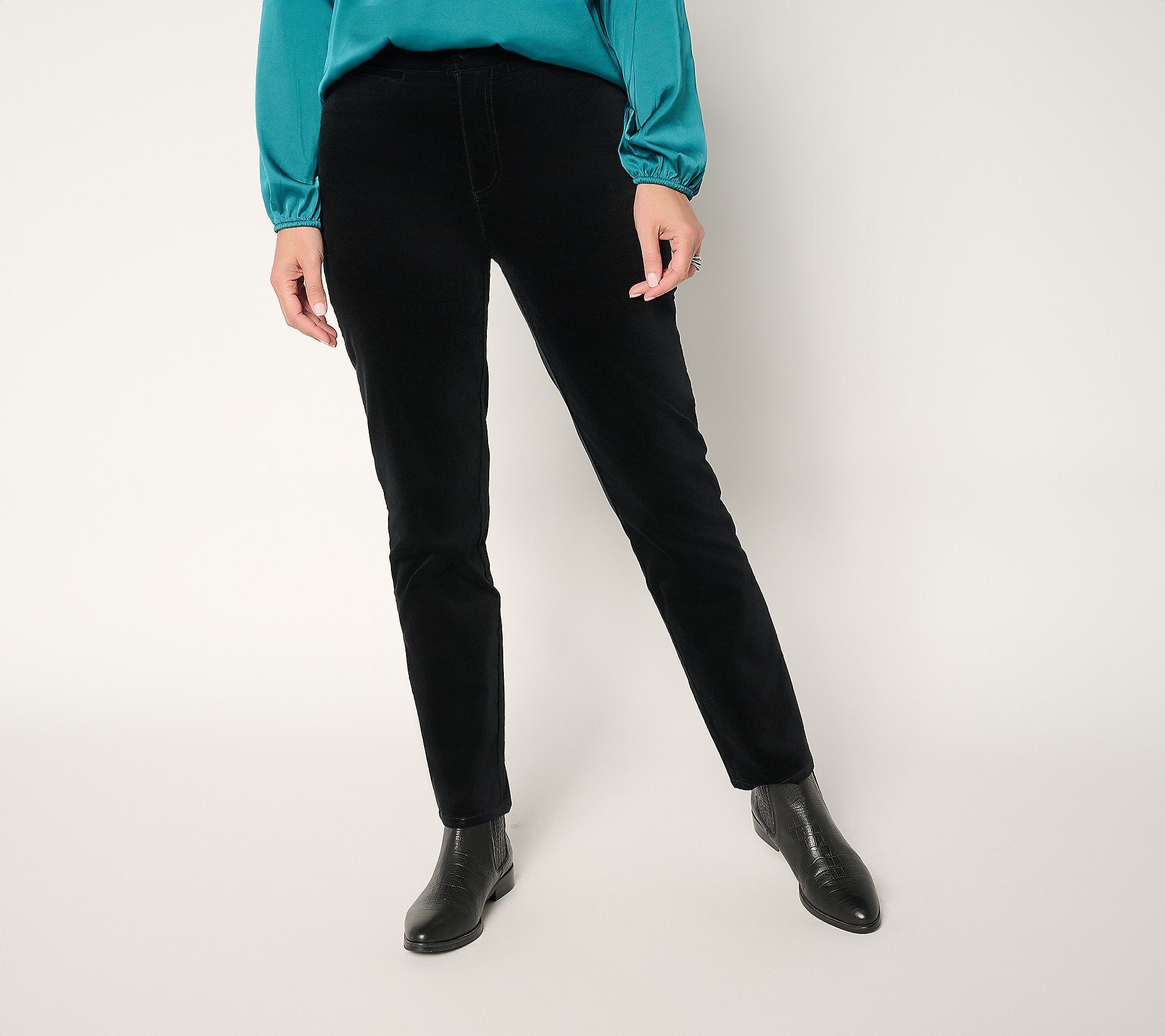 Stretch Velveteen Straight Leg Pant