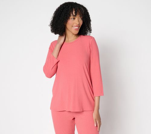 Radiant Rib U-Neck Top with Support System