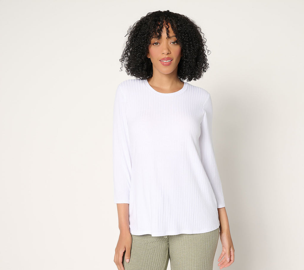 Radiant Rib U-Neck Top with Support System