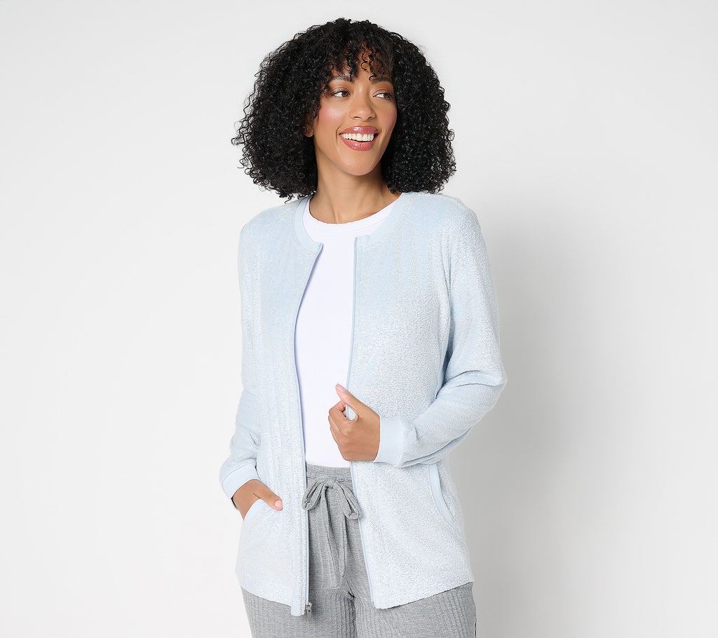 Comfort Soul Knit Fleece Zip-Up with Pockets