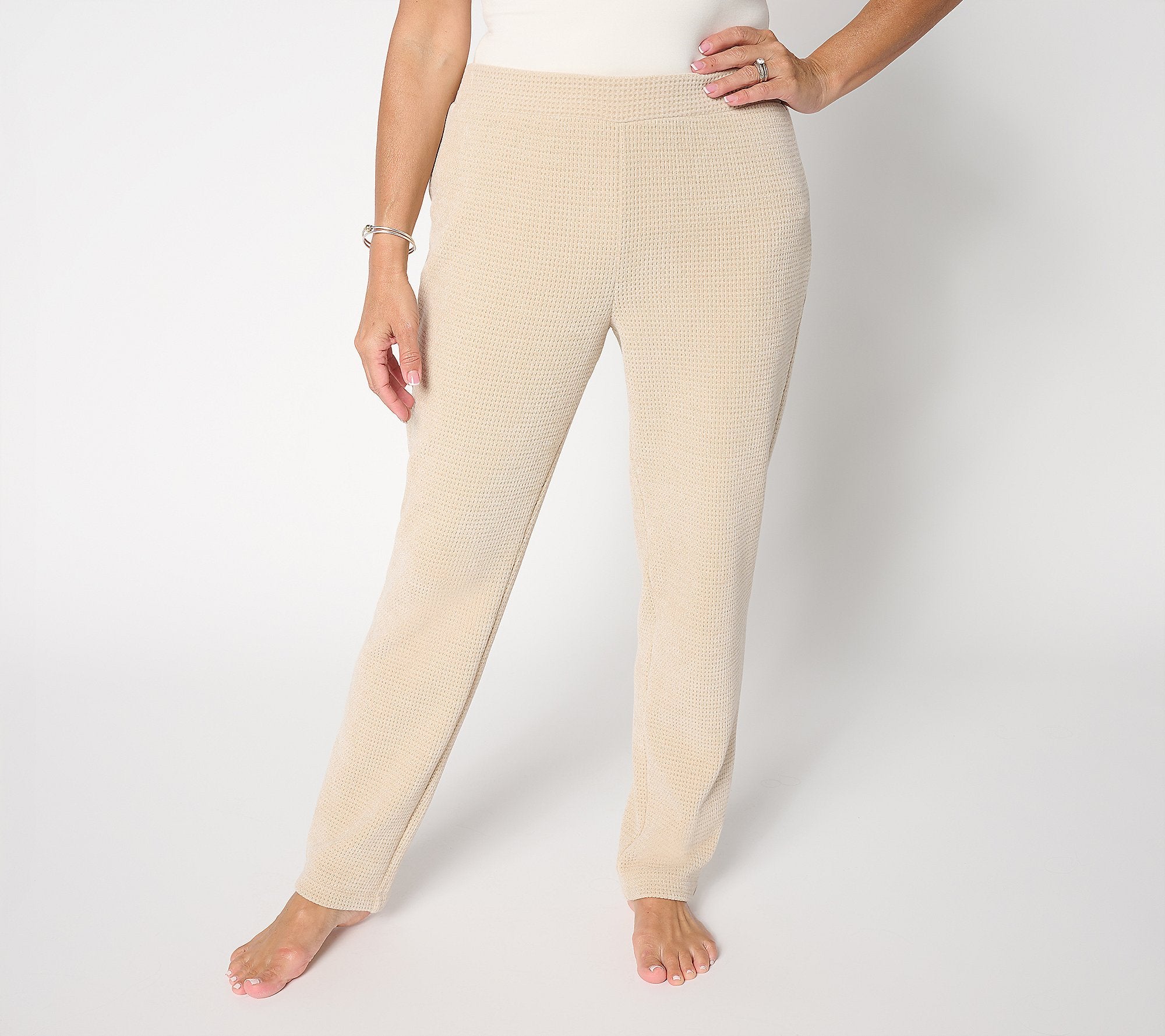 Chenille Waffle Knit Tapered Lounge Pant