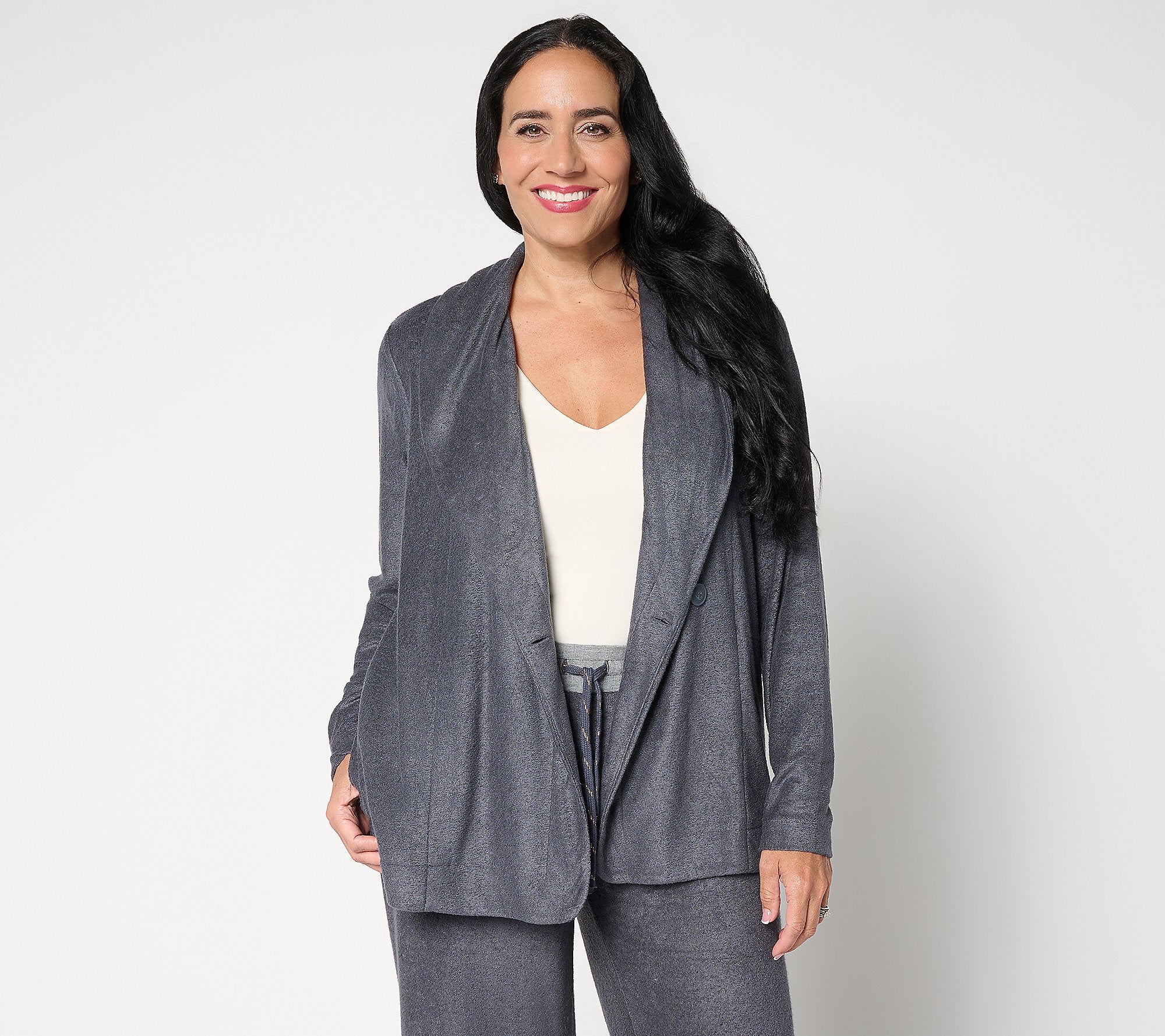 Comfort Soul Knit Fleece Shawl Collar Cardigan