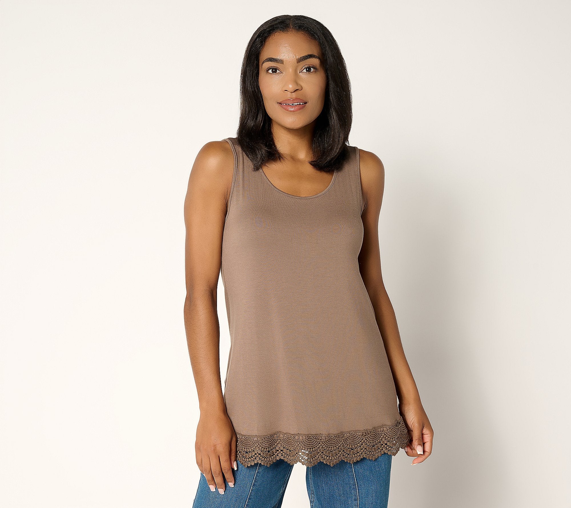 Knit Tank with Crochet Hem