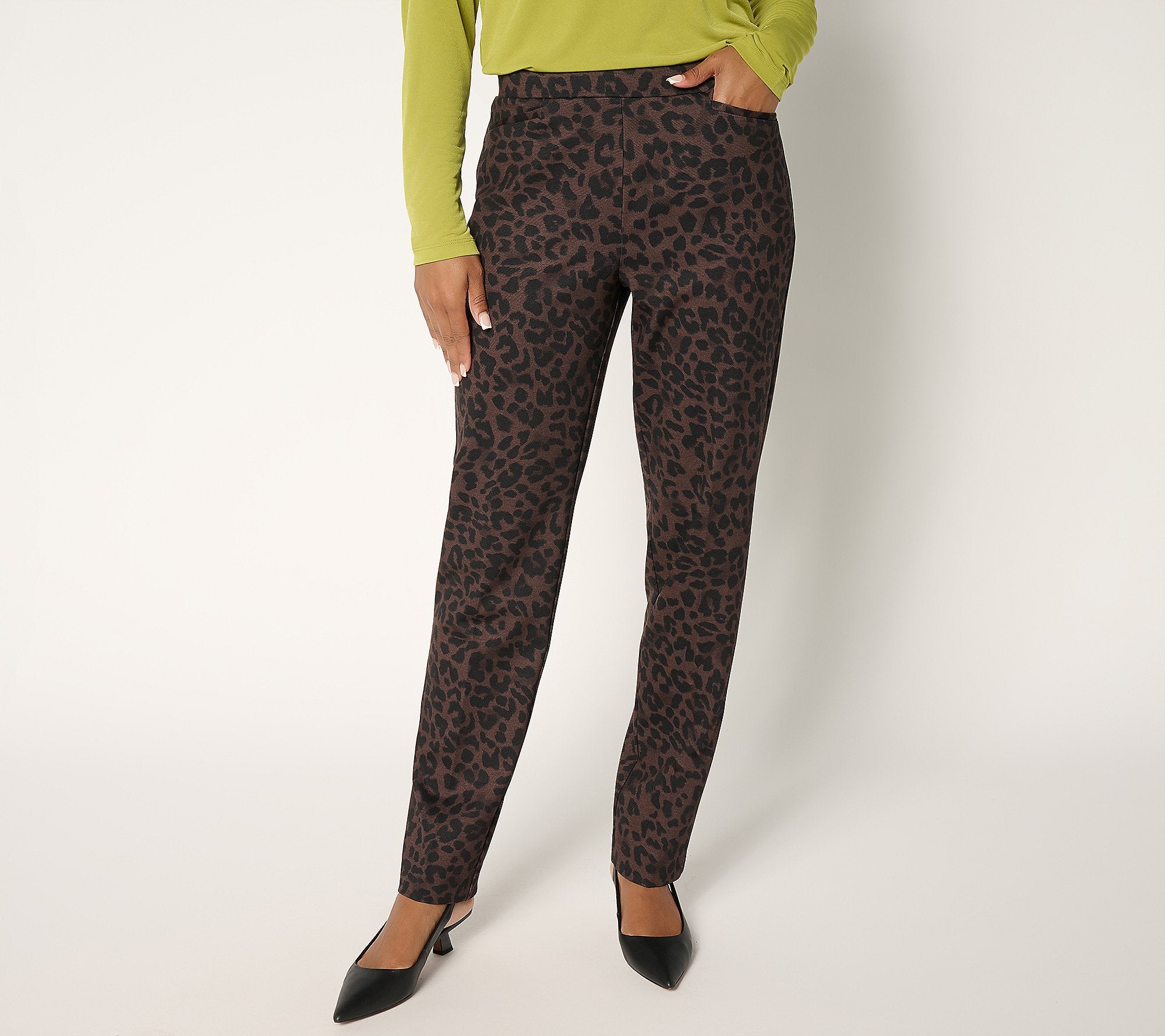 Printed Ponte Straight Leg Pant