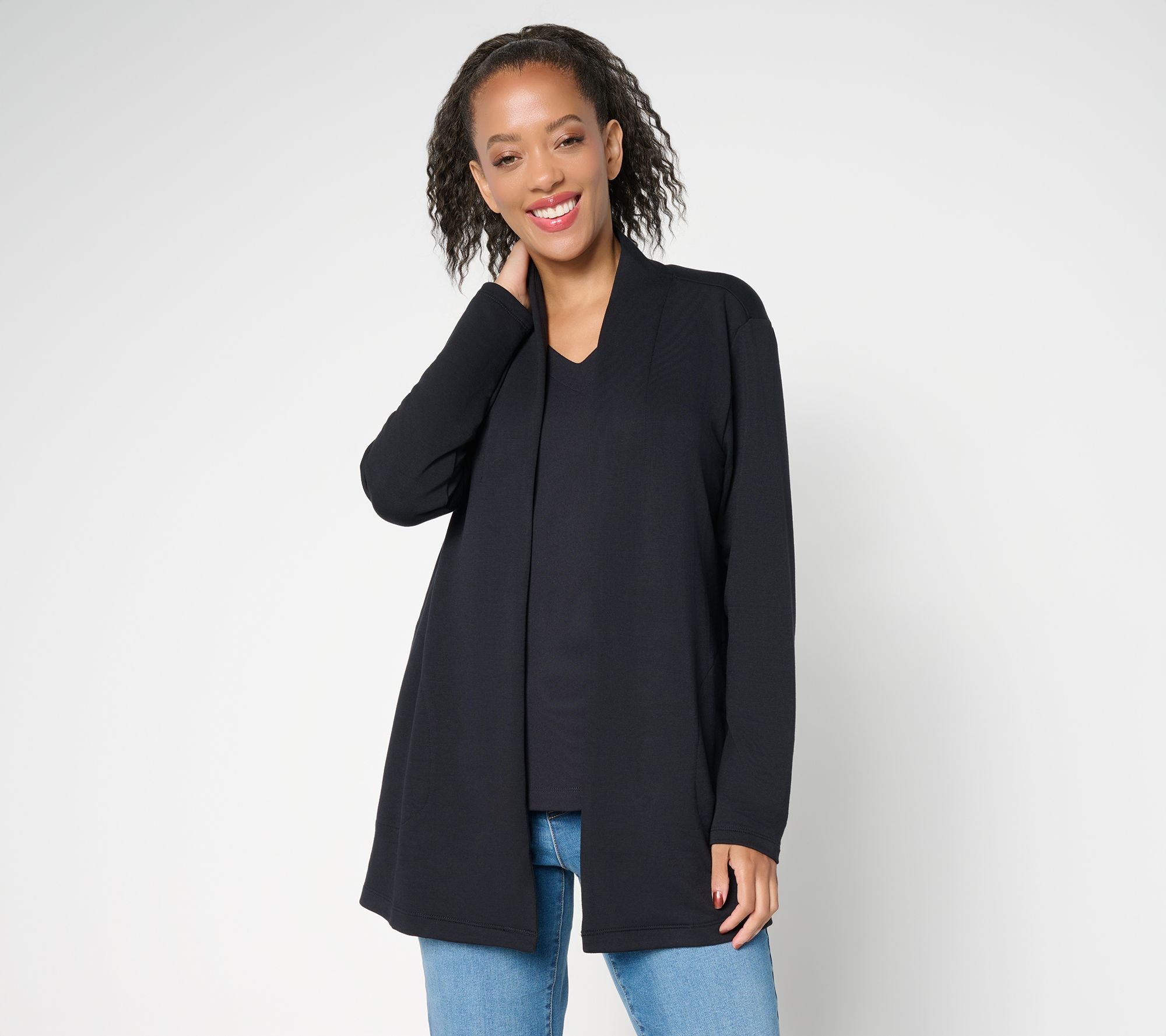 Acquitted Knit Duster Cardigan - Black