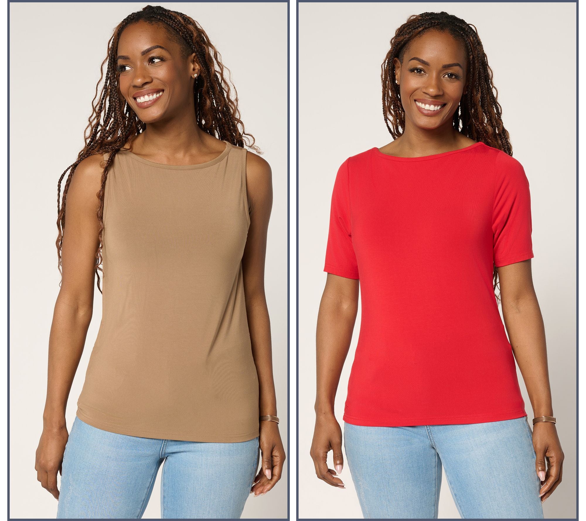 New York 2 Pack Knit Set - Cocoa Creme/Red