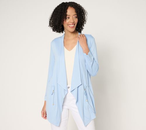 Jersey Knit 3/4 Sleeve Anorak Cardigan