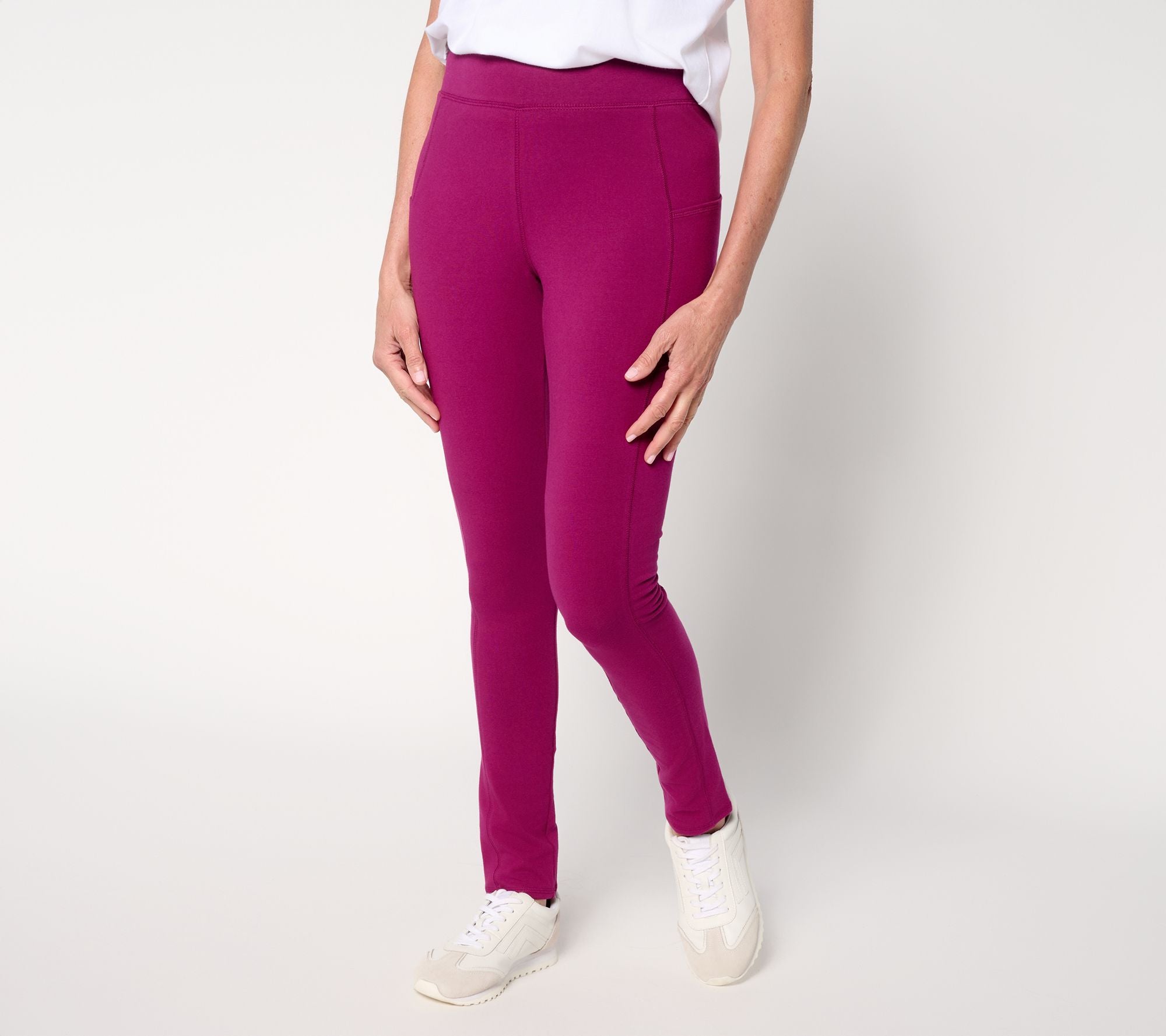 Active Duo Stretch Slim Leg Pants - Berry