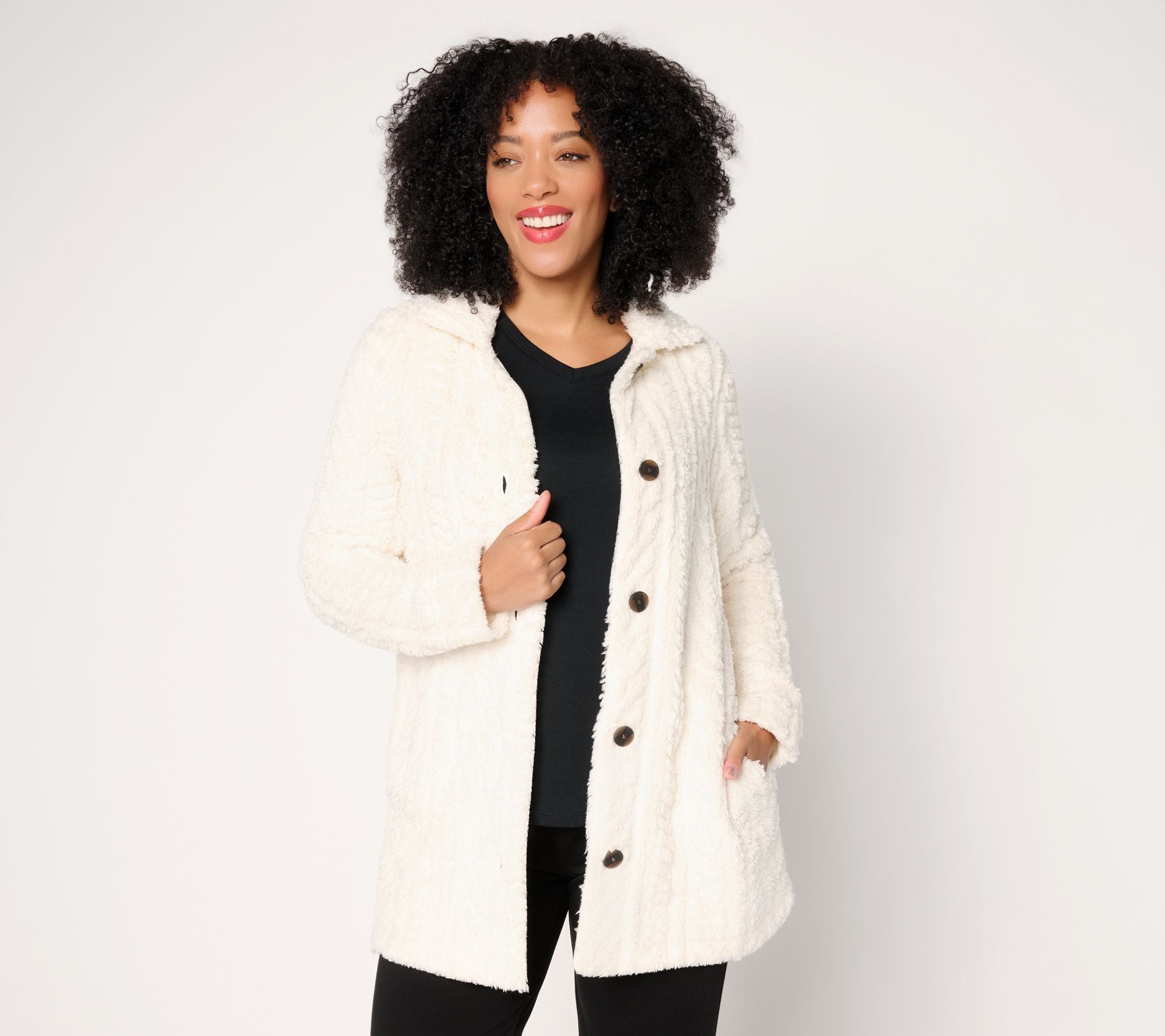 Sculpted Sherpa Shacket - Heritage Cream