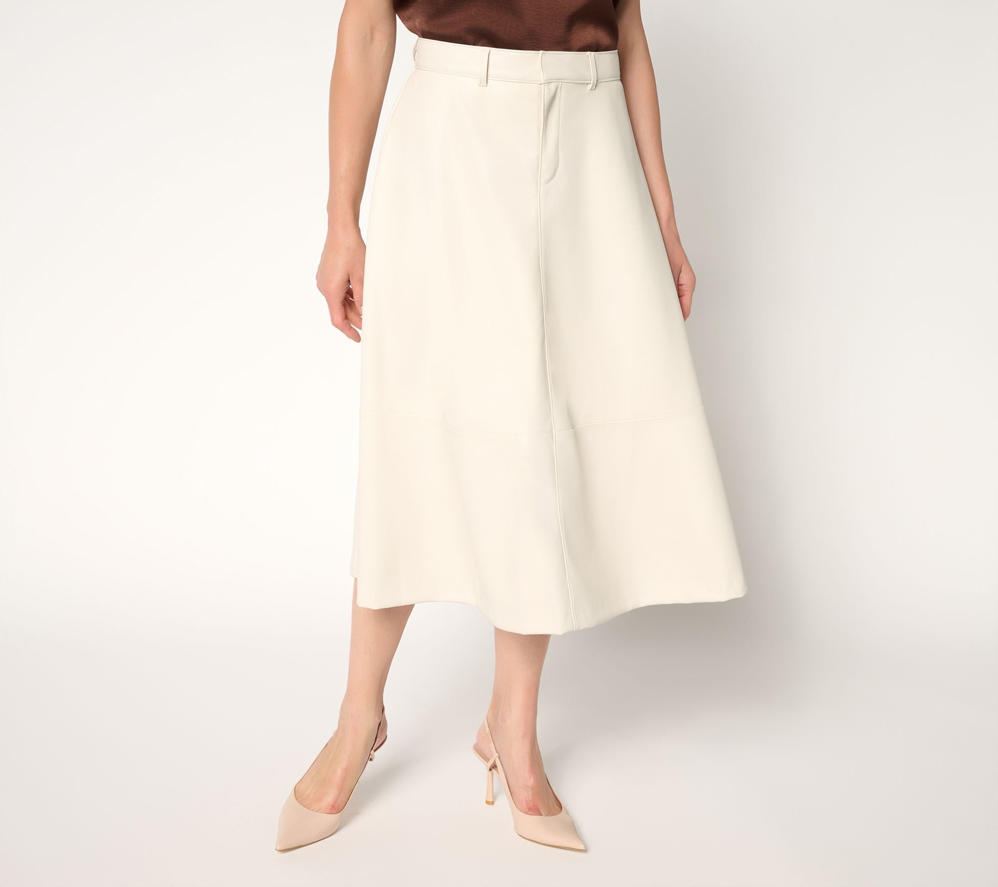 Mott Faux Leather Skirt - White Sand