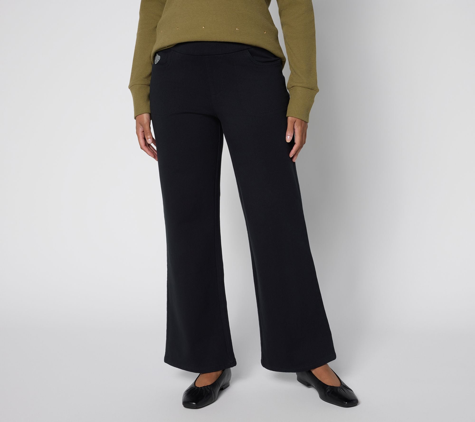 DreamJeannes Wide Leg Full Length Pants - Black