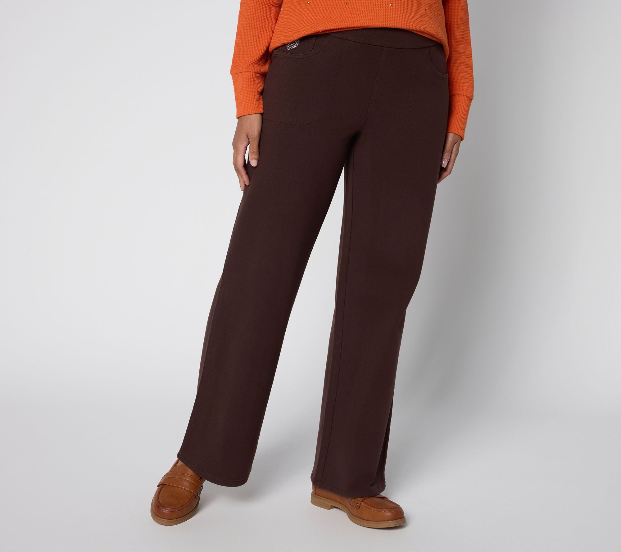 DreamJeannes Short Wide Leg Full Length Pants - Espresso