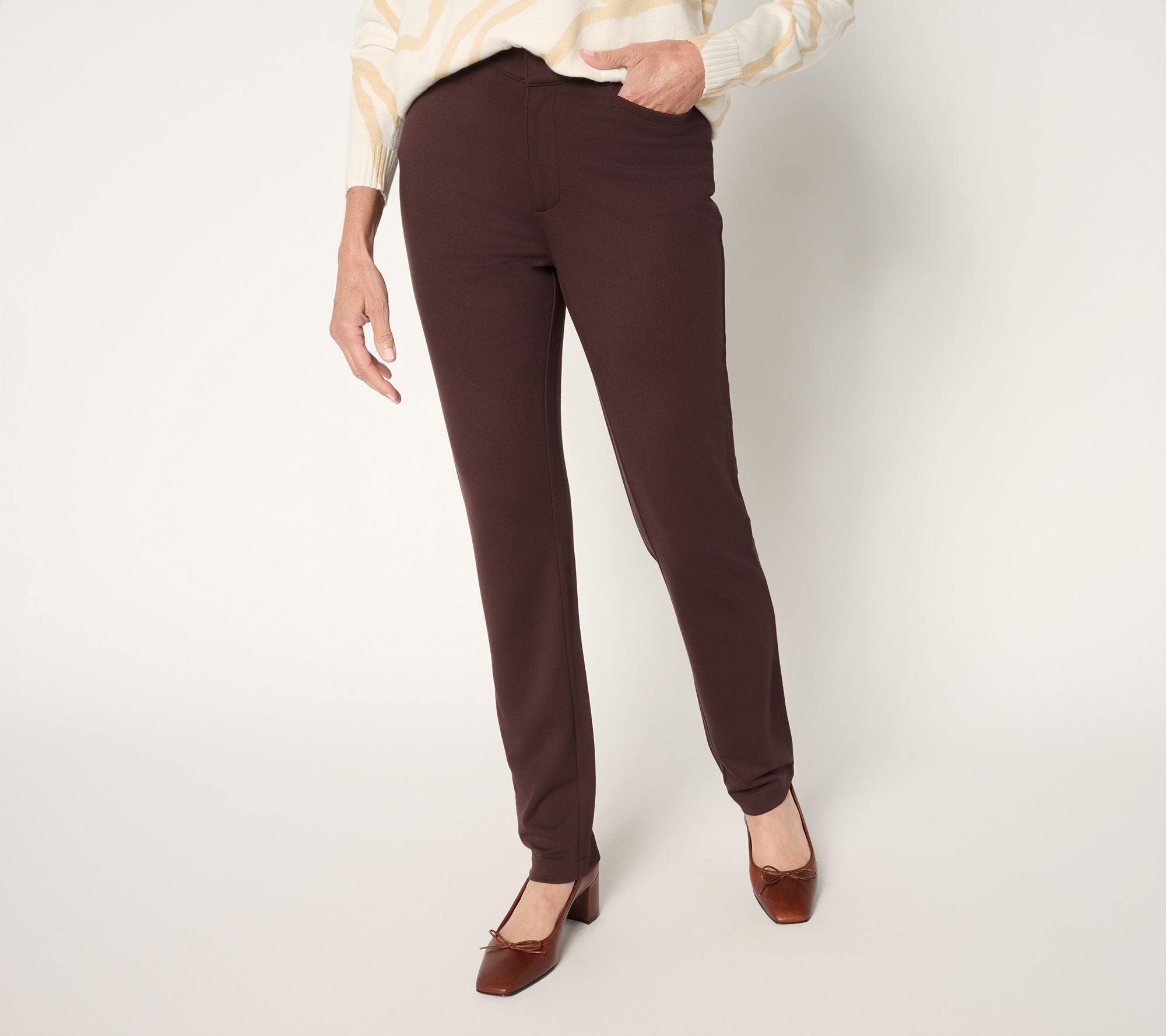 Silky Ponte Tailored Pant - Dark Chocolate