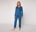 Cloud Knit Henley Printed Pajama Set