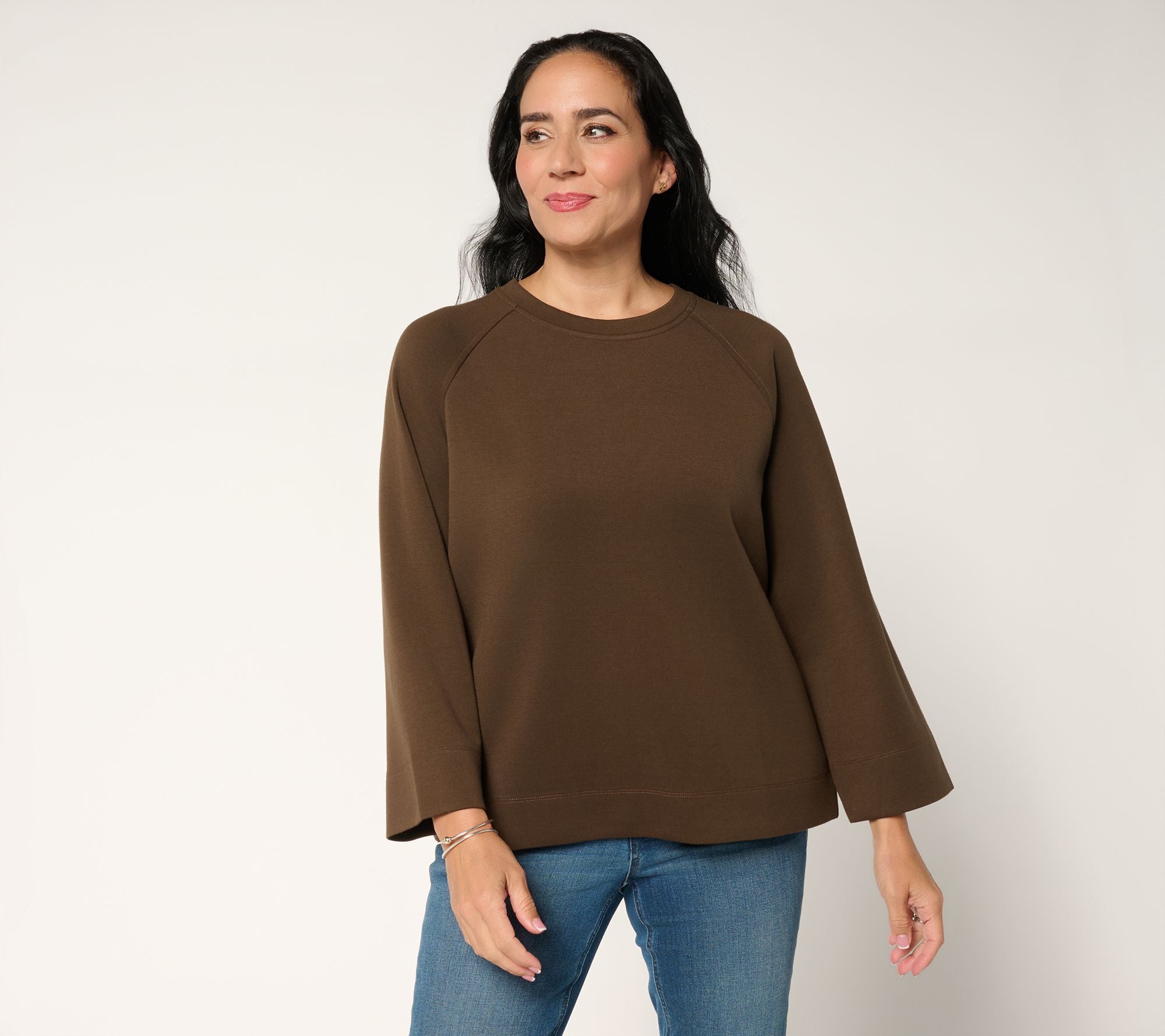 Signature Comfort Stretch Boxy Modern Top - Demitasse