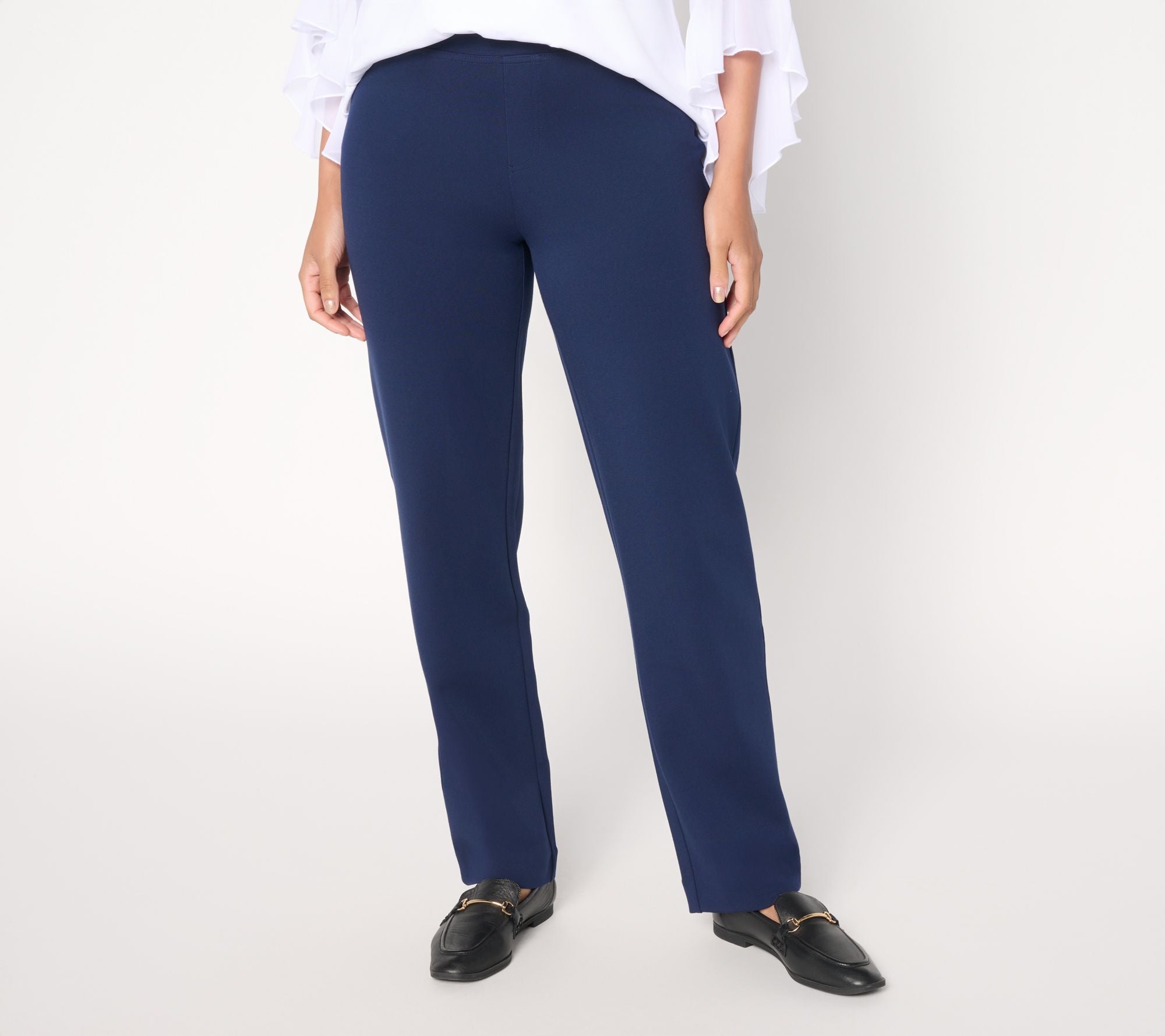 Smart Ponte 350 Straight Leg Pull-On Pants - Navy