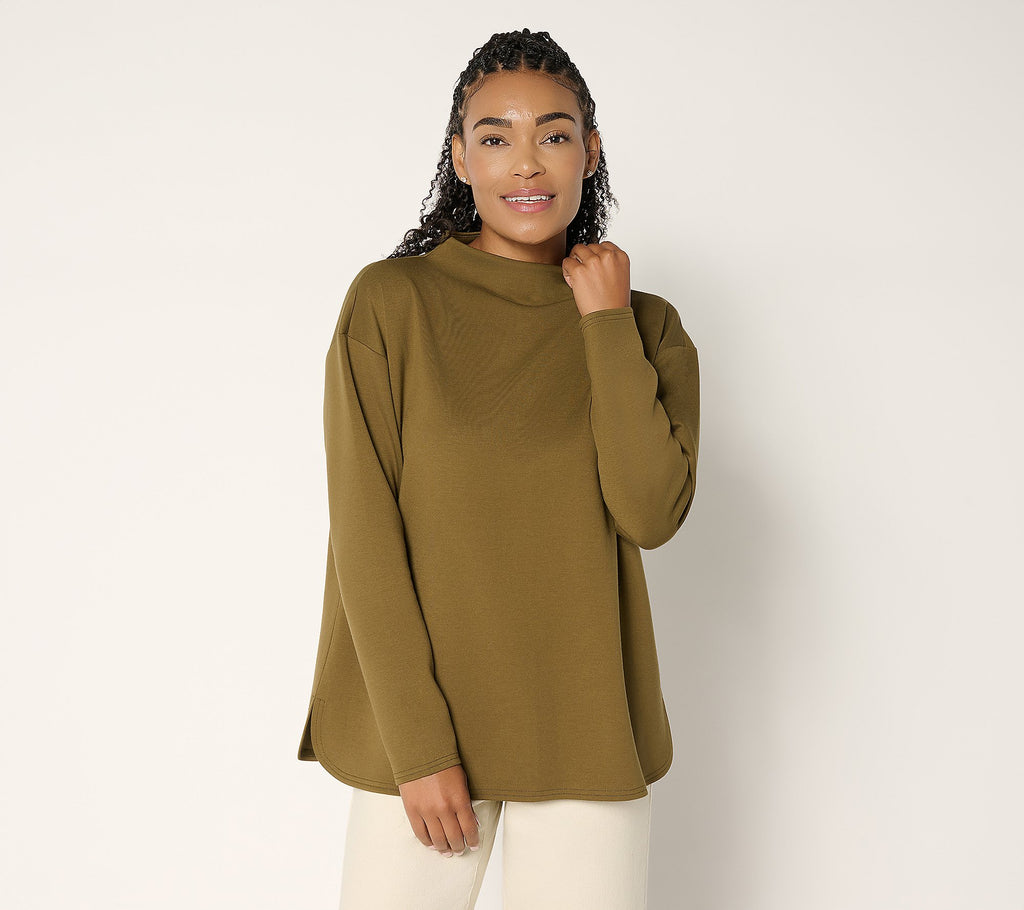 Signature Comfort Stretch Modern Funnel Neck Top