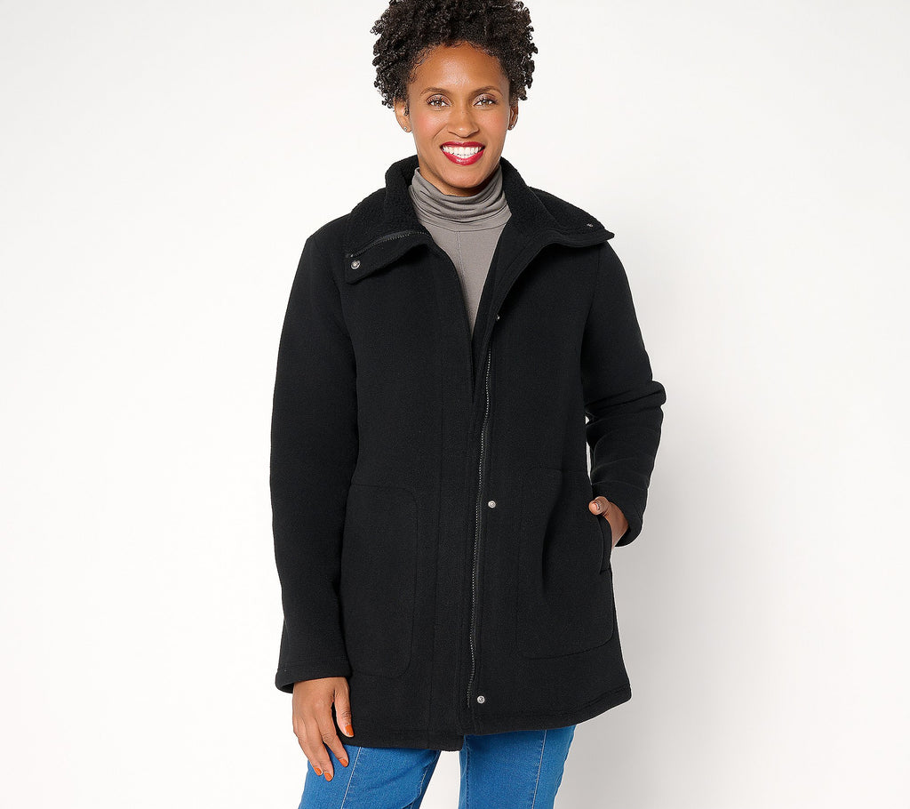 Fleece Bonded Sherpa Jacket with 2-Way Zip