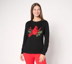 Cotton Intarsia Cardinal Crewneck Sweater