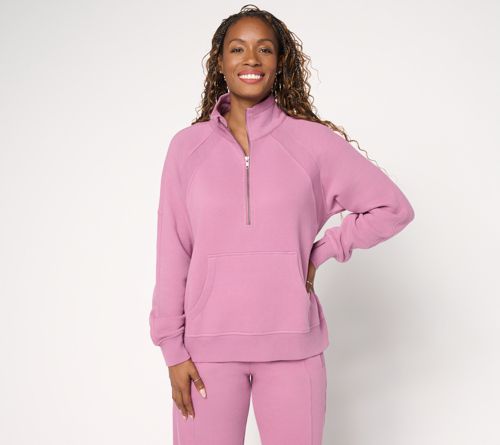 Half Zip Plush Terry Sweatshirt