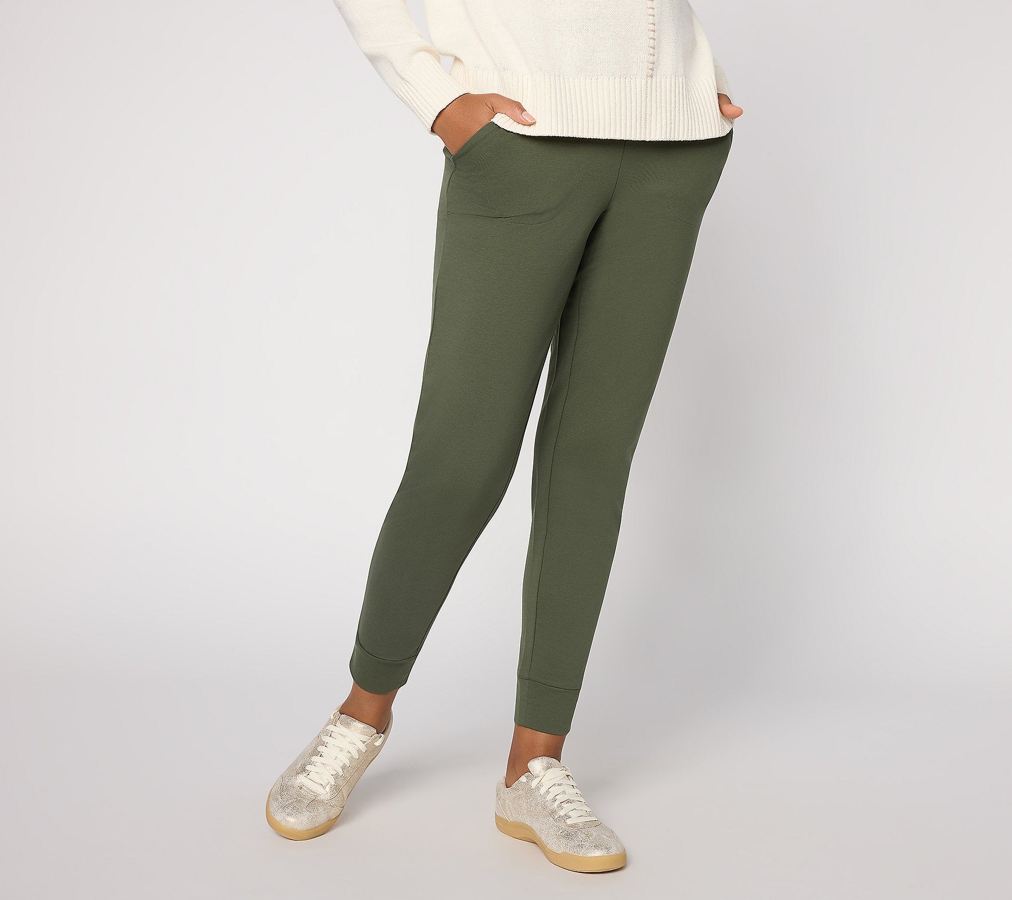 EasyWear French Terry Ankle Jogger - Dark Olive