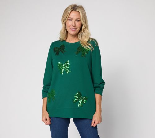 Sequin Bow Knit Top