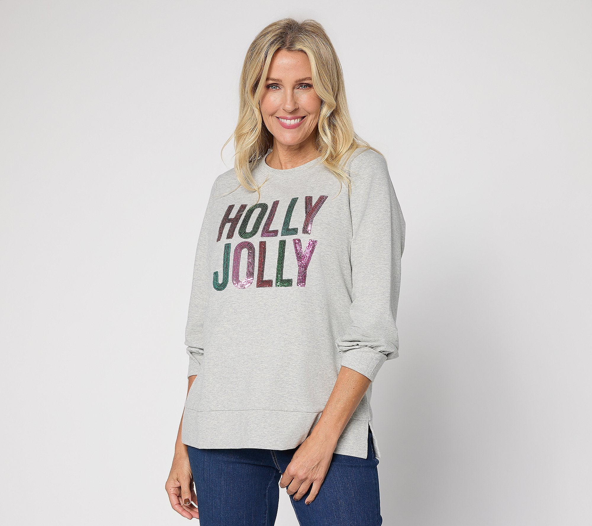 Sequin Holly Jolly Knit Top