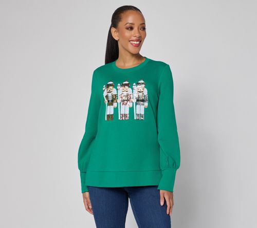 Sequin Nutcracker Knit Top