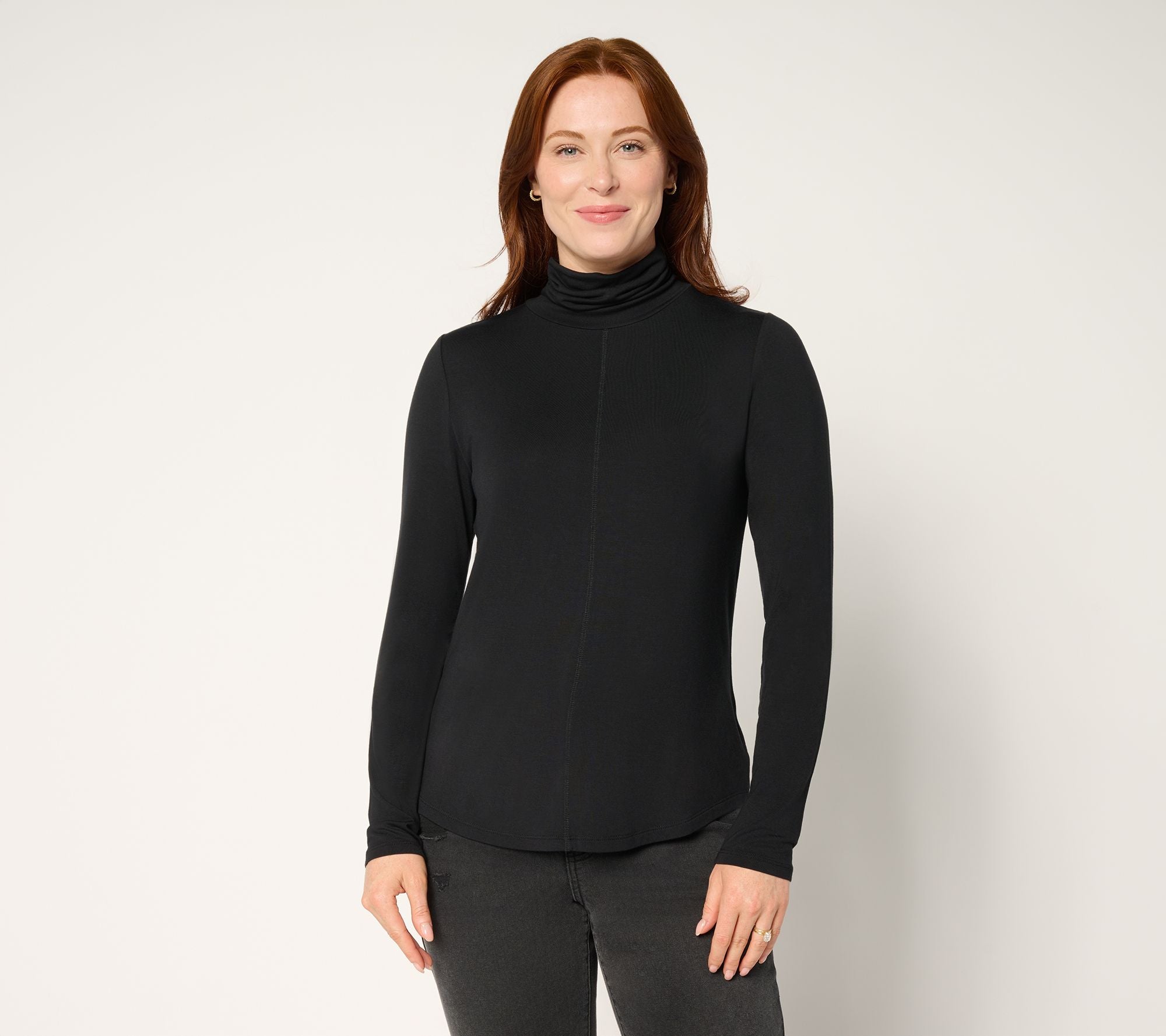 Larimer Long Sleeve Turtleneck Top - Black