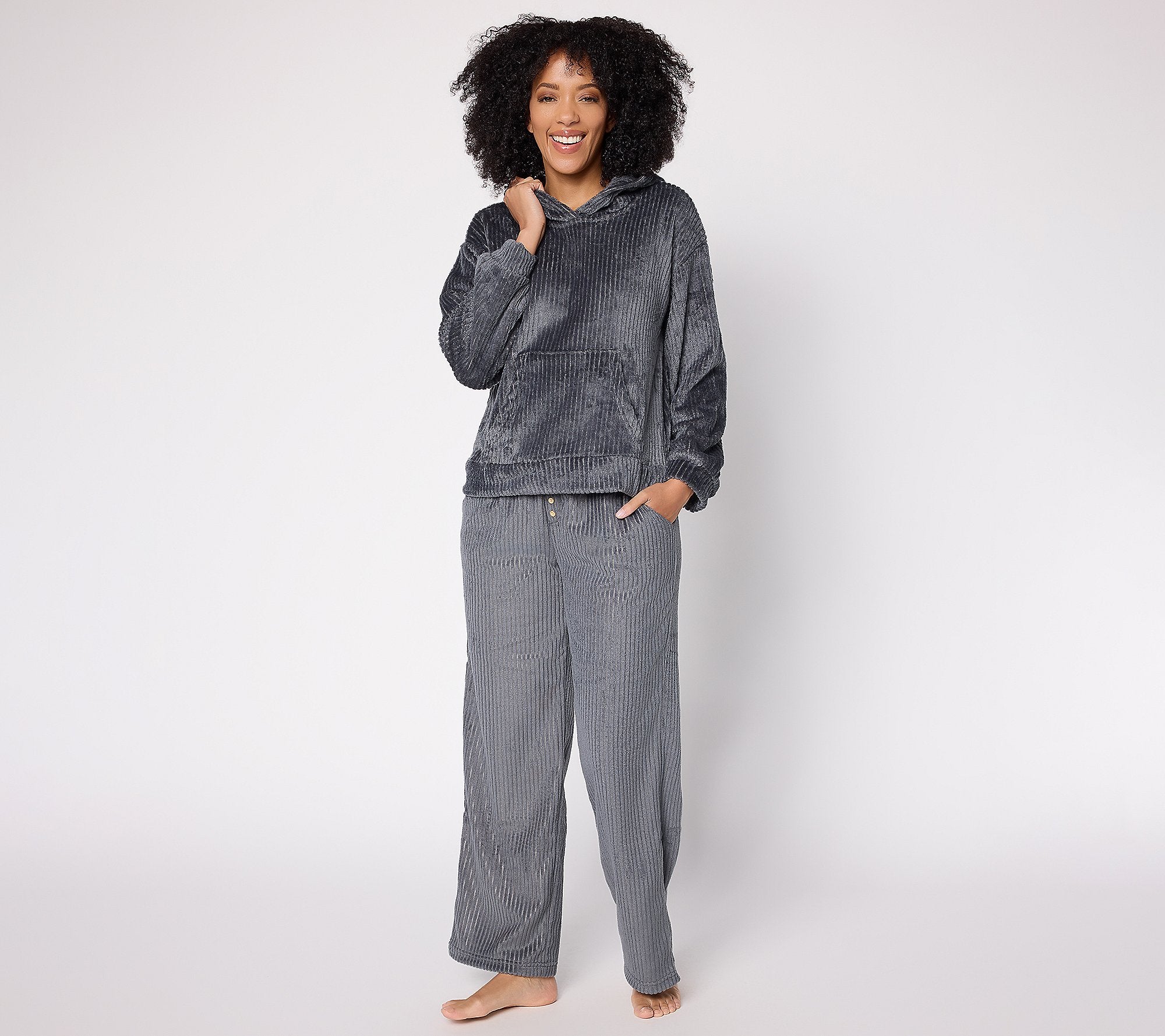 Silky Velour Hooded Lounge Set