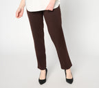 Weekend Cotton Ponte Straight Leg Pant - Chocolate