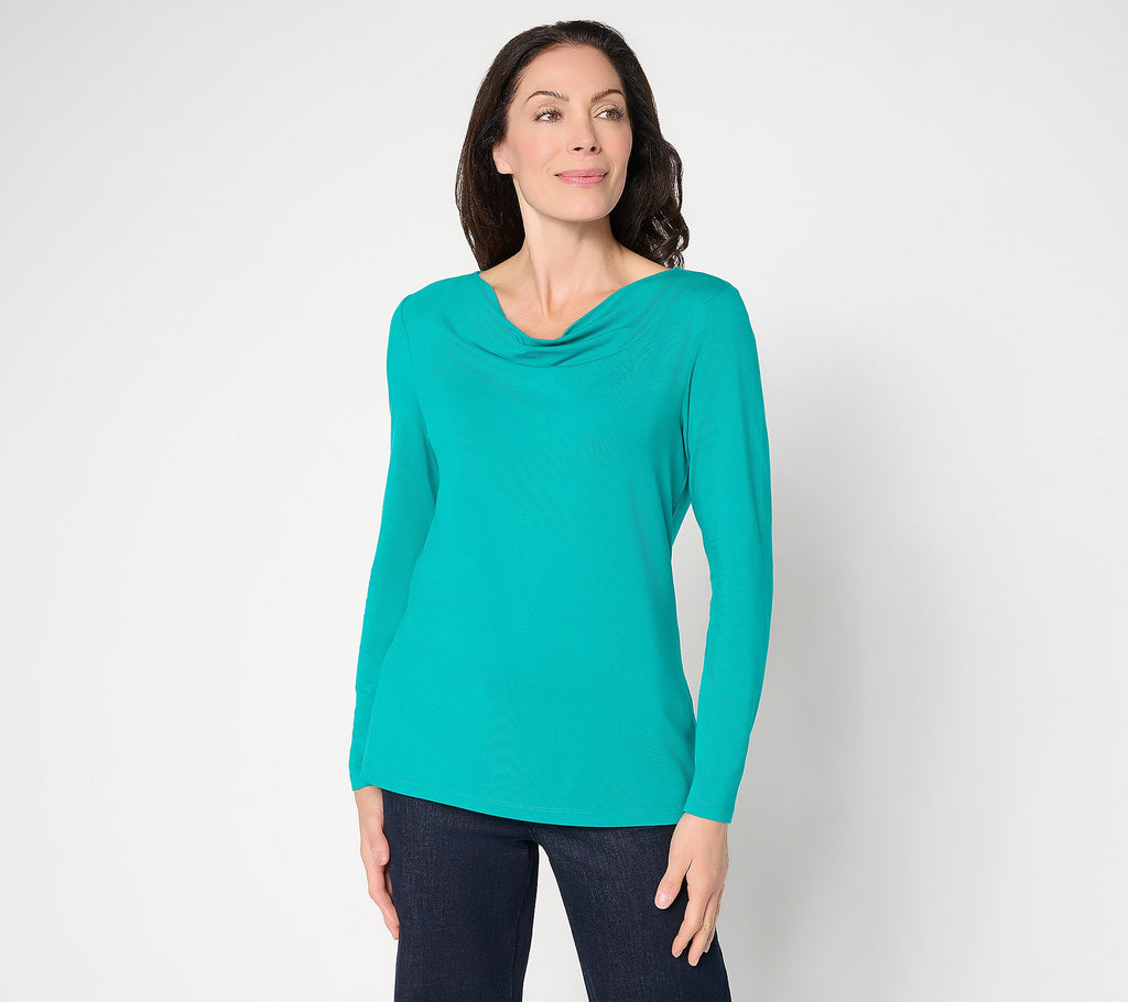 So Soft Jersey Long Sleeve Drape Neck Top