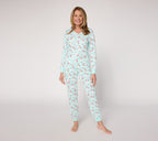 Cloud Knit Henley Printed Pajama Set