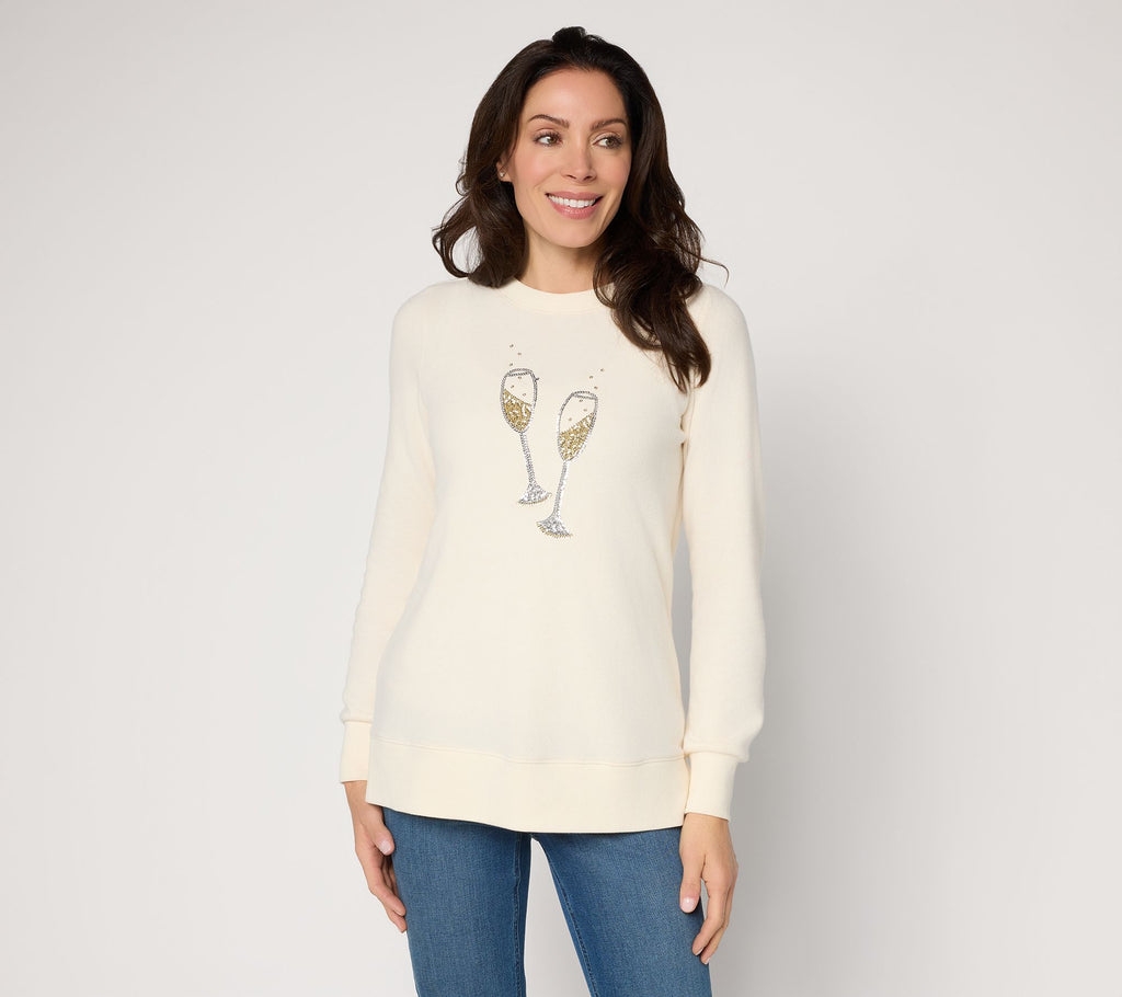 Jingle Belles by Kim Gravel Golden Girls Holiday Faux Sweater - Eggnog