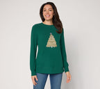 Jingle Belles by Kim Gravel Golden Girls Holiday Faux Sweater - Alpine Green