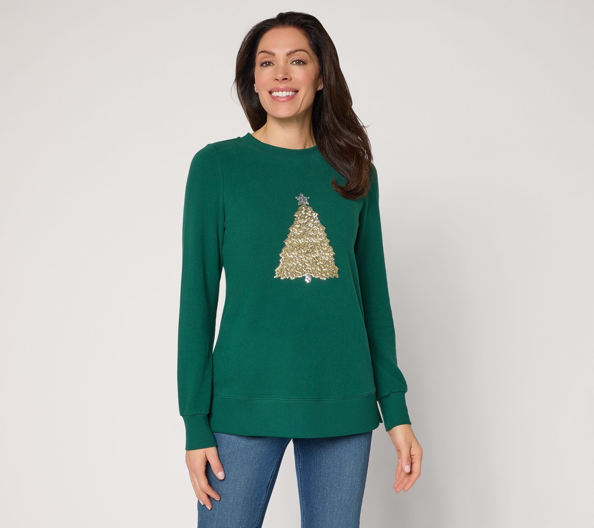 Jingle Belles by Kim Gravel Golden Girls Holiday Faux Sweater - Alpine Green