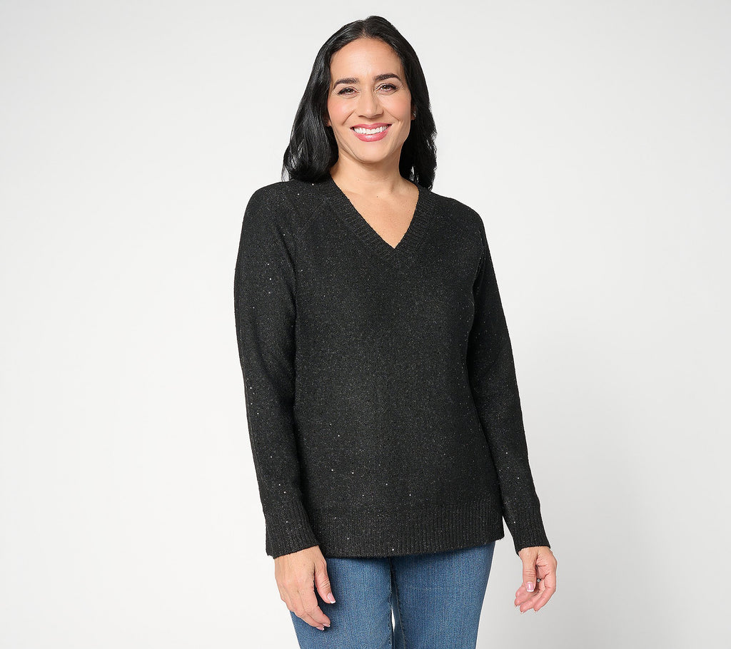 Sugarplum Sparkle V-Neck Sweater