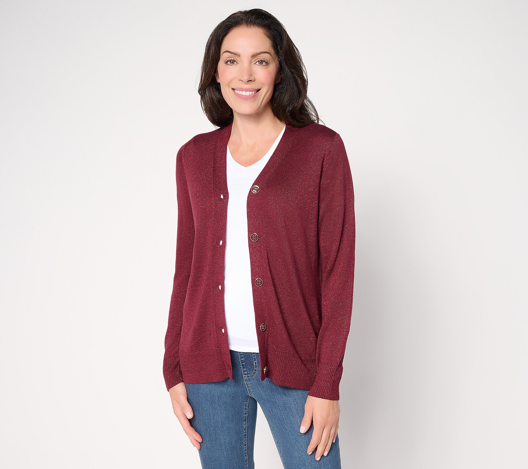 Glam Lurex V-Neck Cardigan