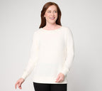 Jingle Belles by Kim Gravel Simulated Pearl Boatneck Top - Cream