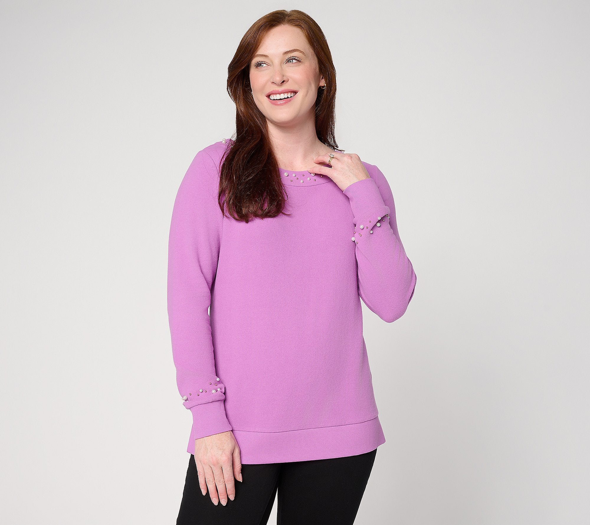 Simulated Pearl Boatneck Top