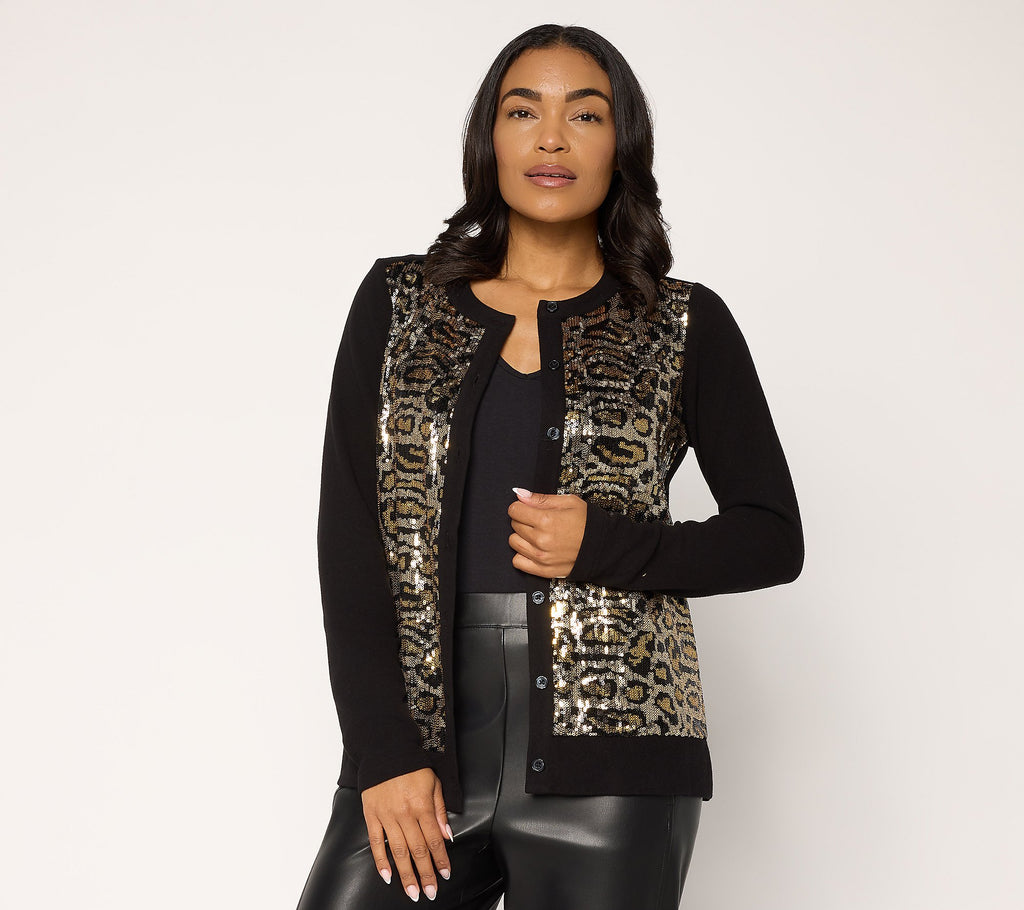Animal Chic Sequin Cardigan