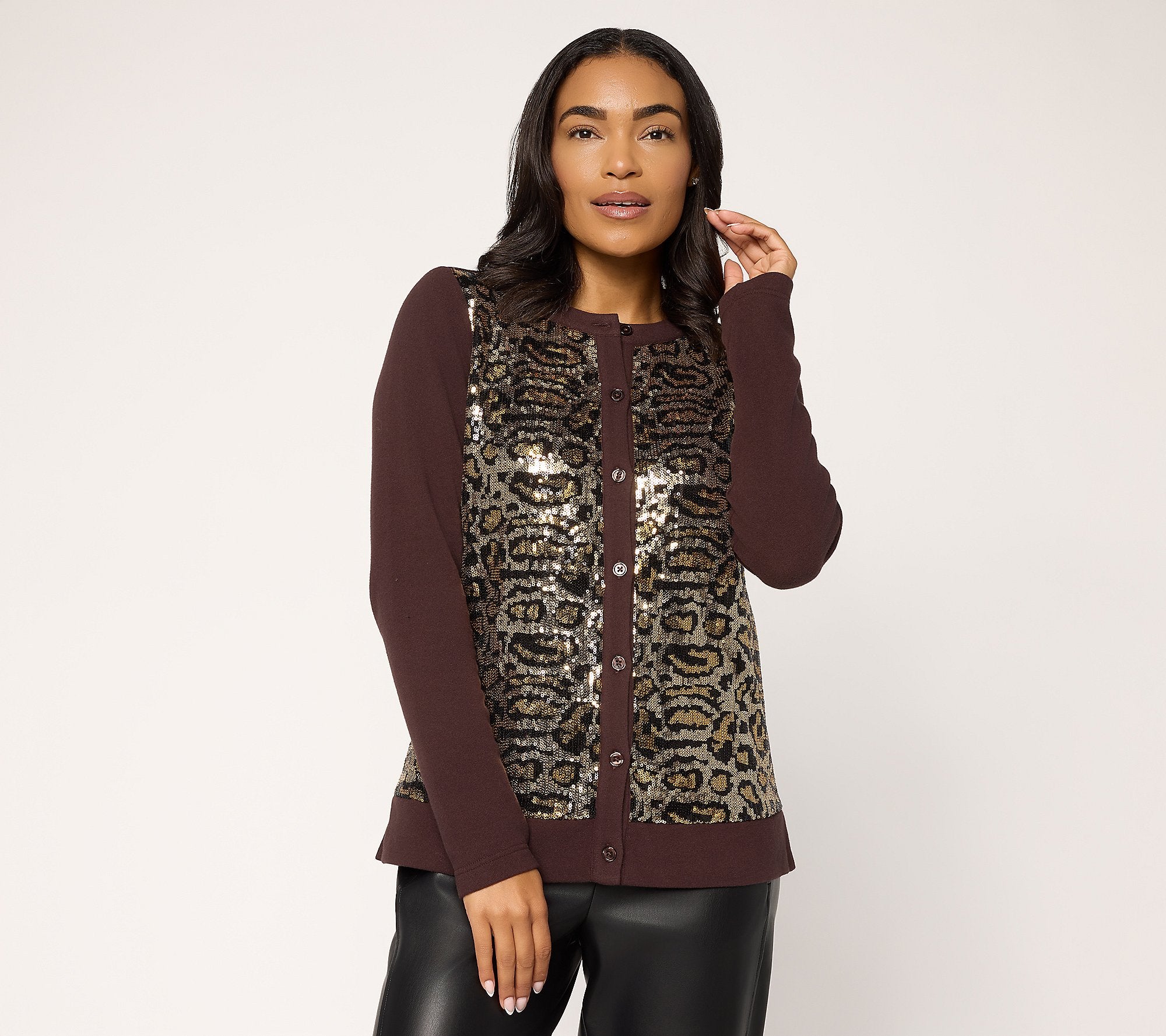 Animal Chic Sequin Cardigan