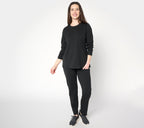 EasyWear French Terry Top & Pant Set - Black