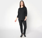 EasyWear French Terry Top & Pant Set - Black