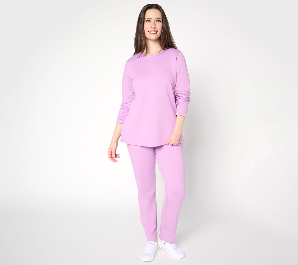 EasyWear French Terry Top & Pant Set - Medium Violet