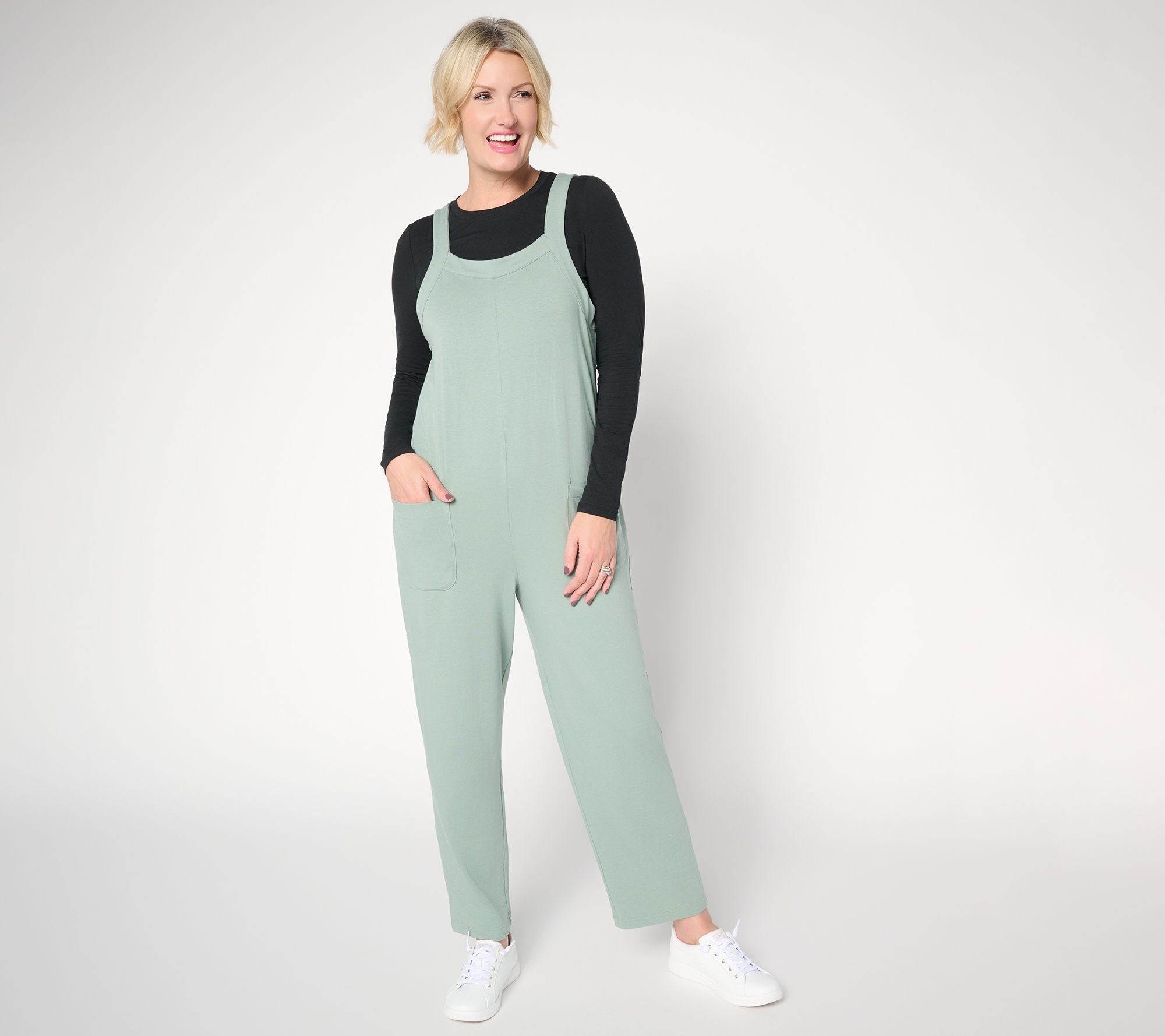 Cozy Knit Jumpsuit and Long Sleeve Top Set - Black/GreenFrog