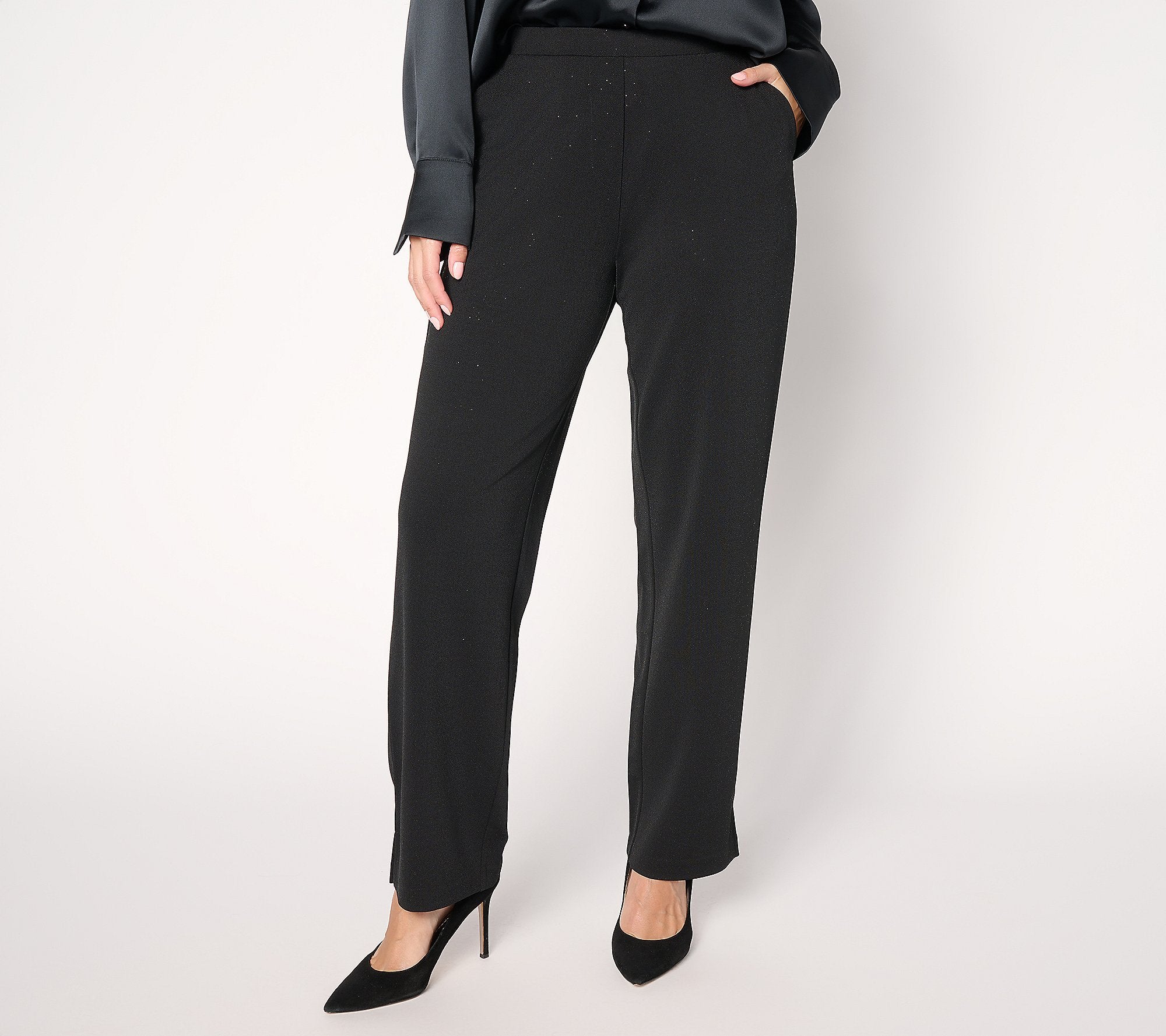 Full Leg Sparkle Crepe Pants