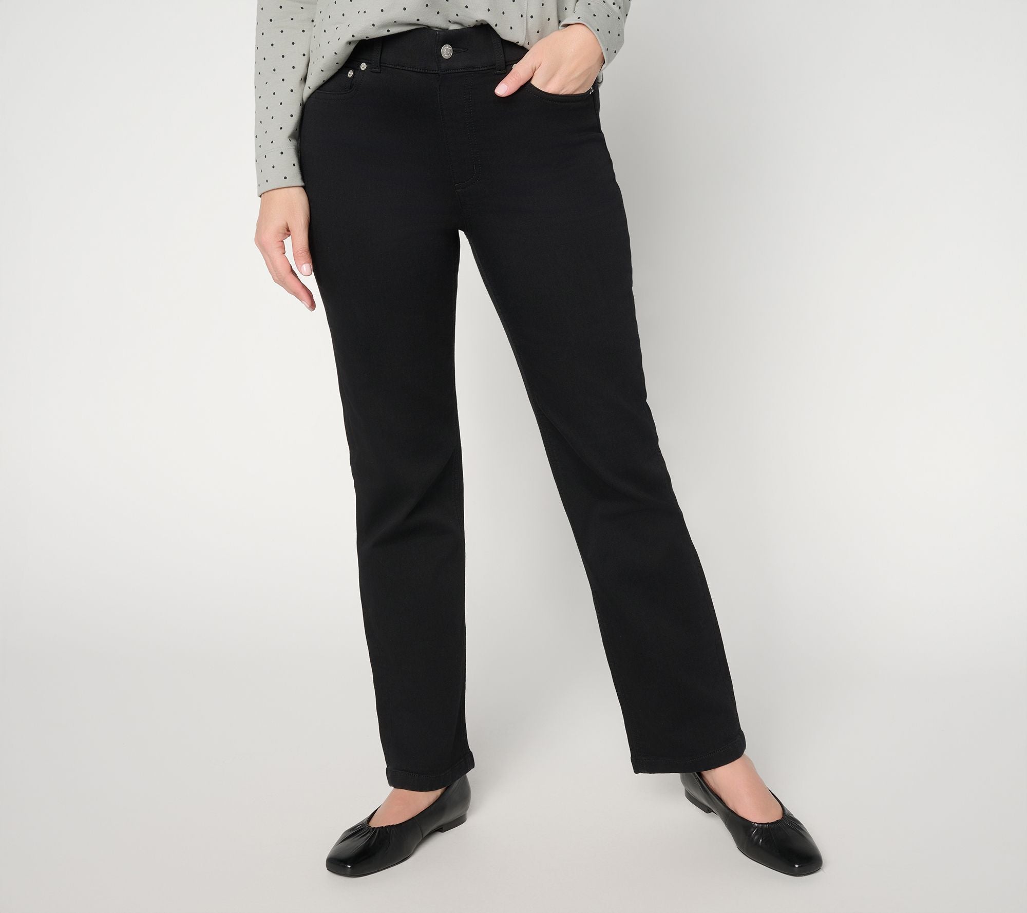 Comfy Knit Straight Leg Jeans - Black